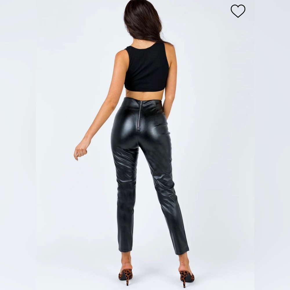 Princess Polly Black Faux Leather Leggings - Picture 6 of 13